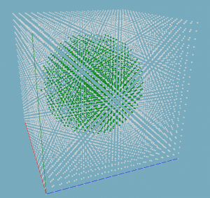 21x21x21 voxel grid of a sphere.